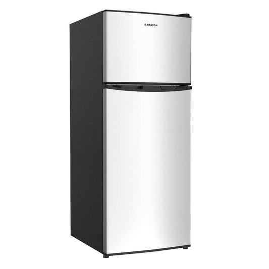4.0 Cu.Ft Small Refrigerator with Freezer Silver