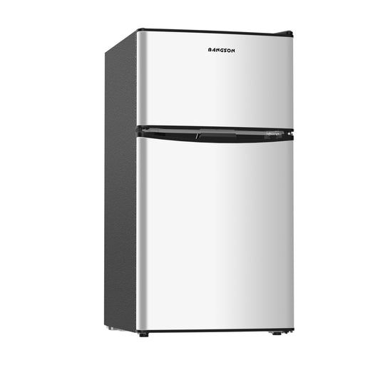 3.2 CU.FT 2 Door Small Refrigerator with Freezer ,Silver