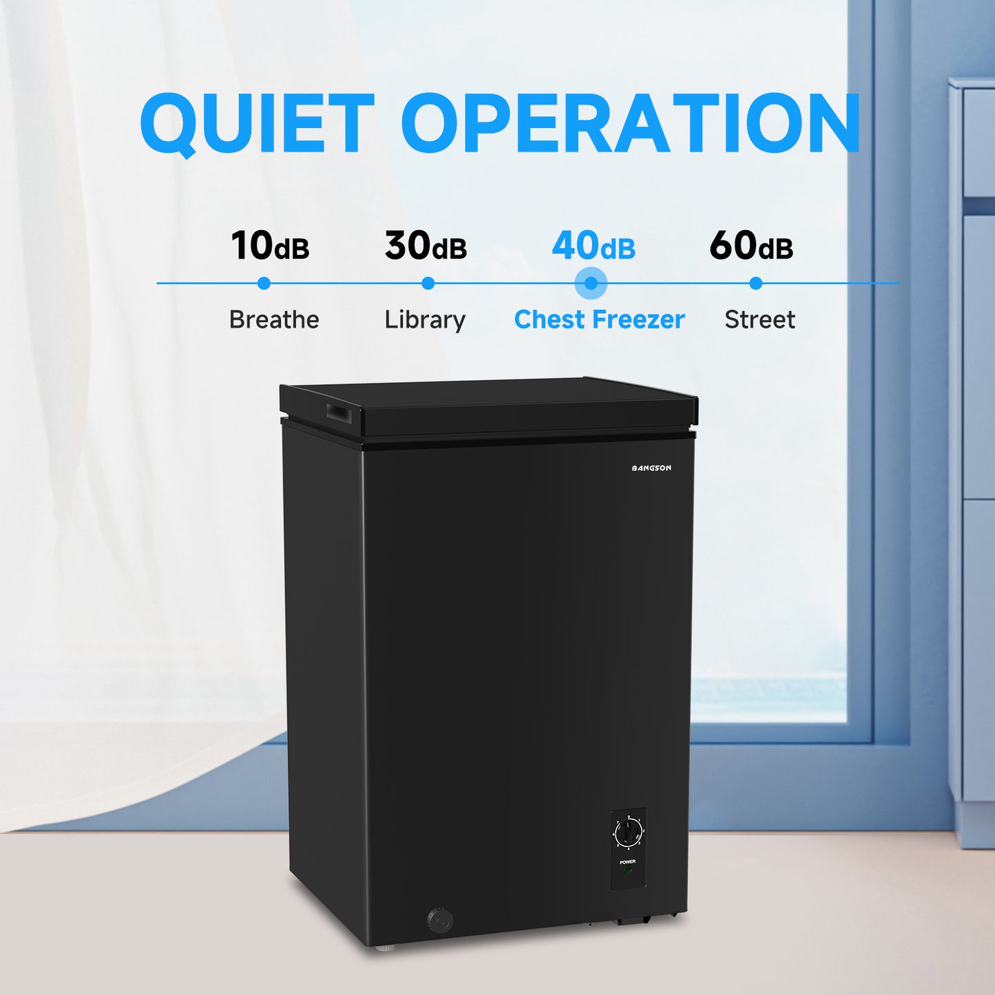 Chest Freezer,3.5 Cu.Ft Freezer With Removable Basket Black